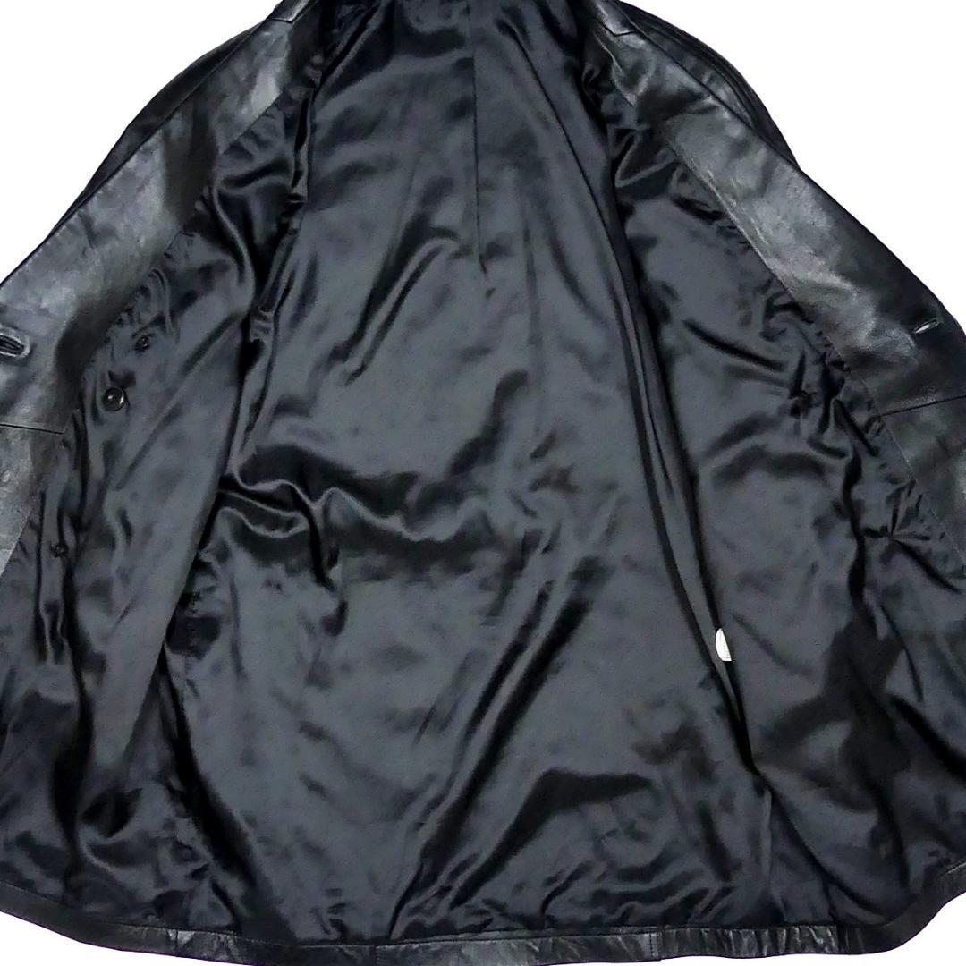 代引き人気 ブラック 黒 レザートレンチコート 即決☆N.B.☆メンズL~XL