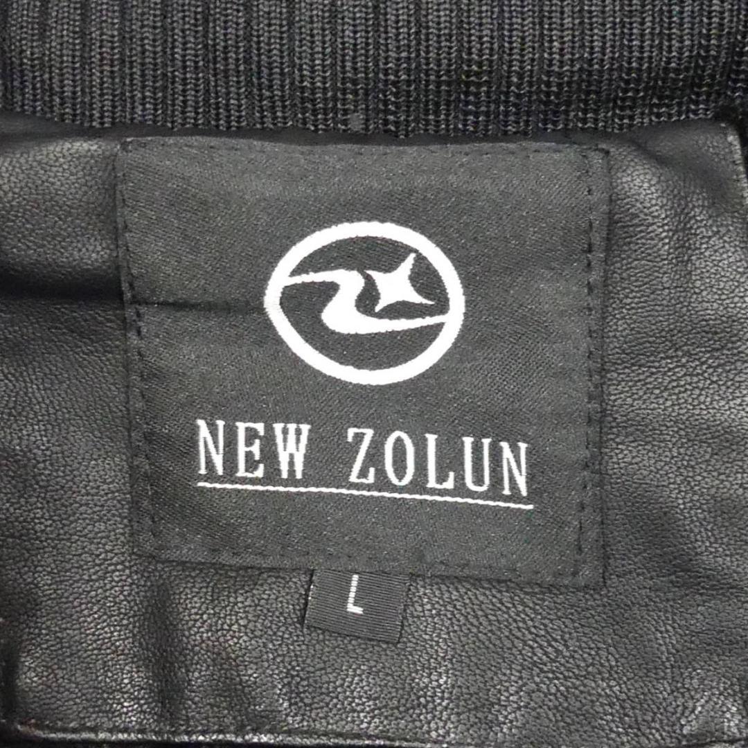 即決 NEW ZOLUN 未使用 メンズL レザートレンチコート 黒 ブラック 本