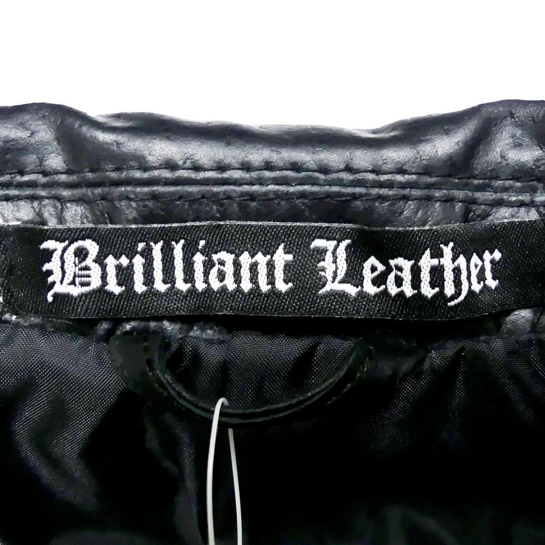 即決★Brilliant Leather★メンズM レザーテーラードジャケット ブリリアントレザー 黒 本革 スーツ 本皮 ビジネス 革ジャン 背広 ブレザー_画像6