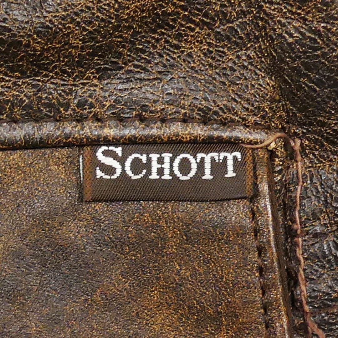 即決★アメリカ製 Schott★メンズL レザーフライトジャケット W.W.2 茶 米国製 本革 ブルゾン 本皮 MS674 ジャンパー ミリタリージャケット