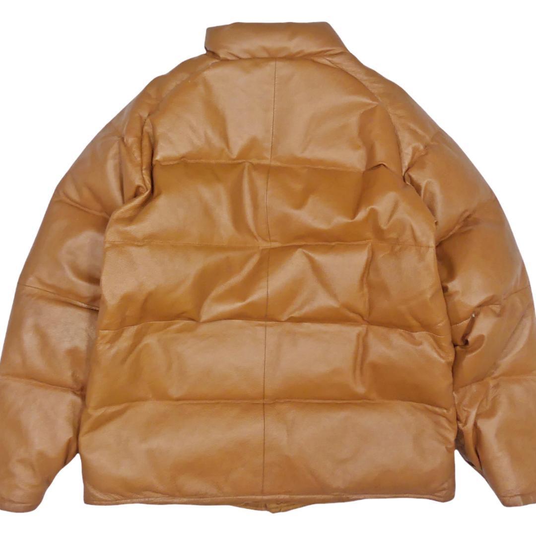 即決 MOSSIMO メンズM オールレザーダウンジャケット モッシモ 2 茶