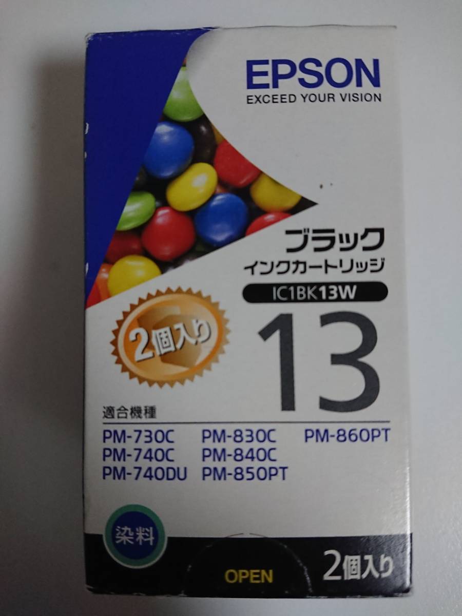 EPSON エプソン 純正インクカートリッジ IC1BK13W 未開封 期限切れ2015.09 ブラック2個入り_画像1