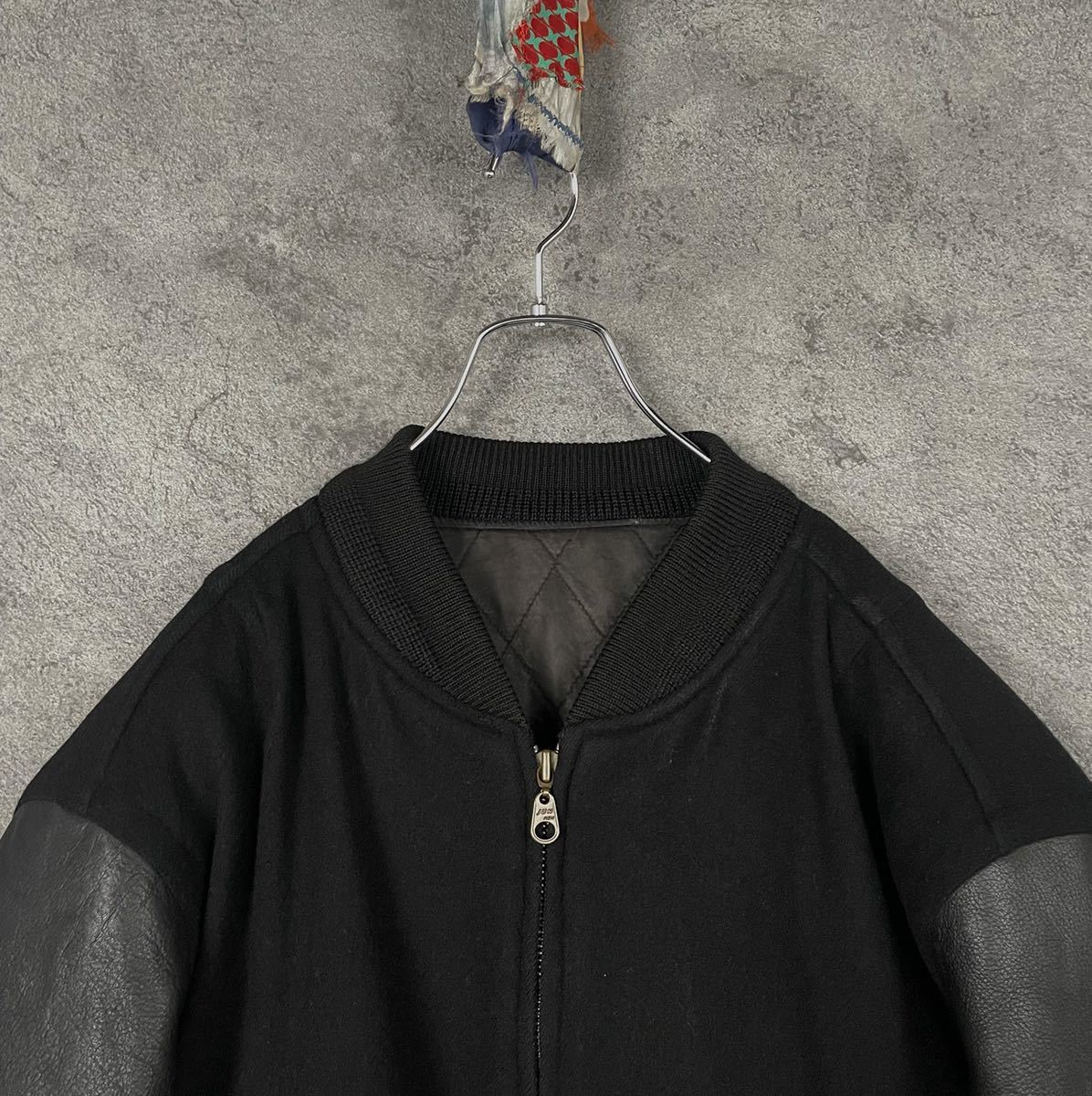 純正オンライン vintage Jun men 牛革 袖レザー 切り替え スタジャン