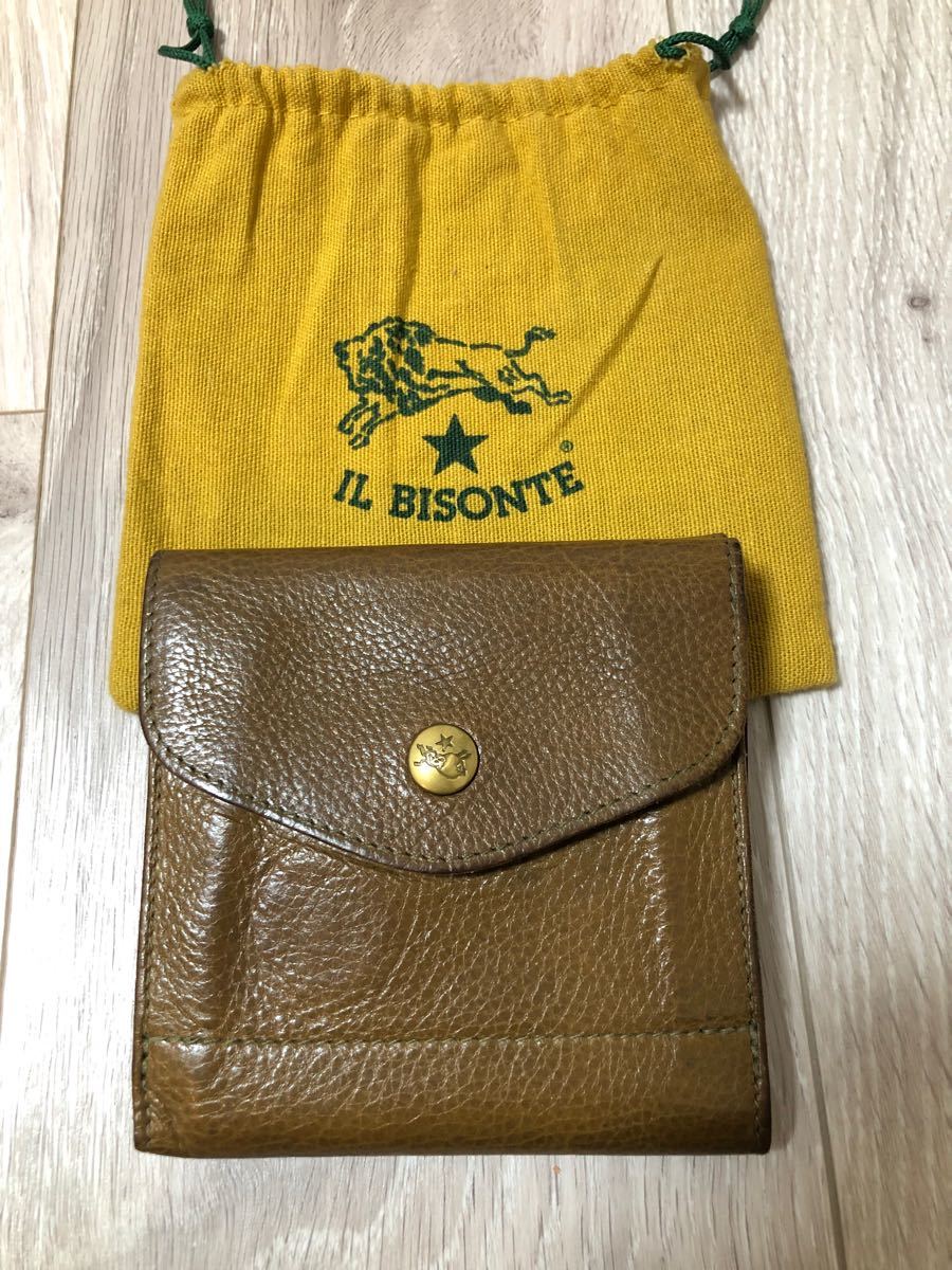 IL BISONTE イルビゾンテ 財布 オリーブ 二つ折り 二つ折り財布