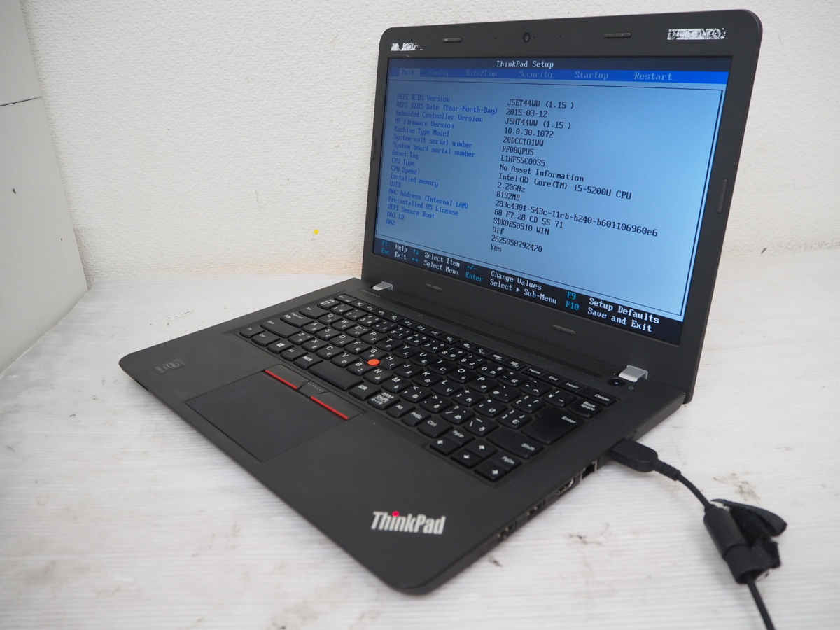 【ハード王】Lenovo ThinkPad 20DCCTO1WW/Corei5-5200U/8GB/ストレージ無/バイオスOK/15604-B22_画像1
