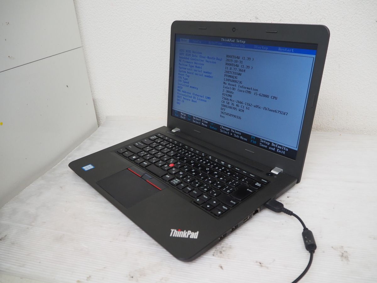 【ハード王】Lenovo ThinkPad 20ETCTO1WW/Corei5-6200U/8GB/ストレージ無/バイオスOK/15561-G13_画像1