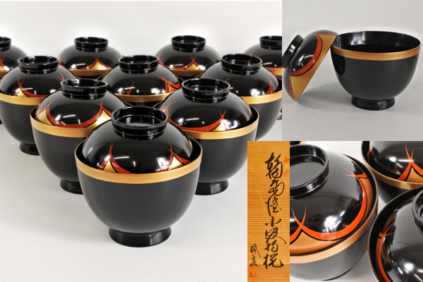 一口椀 漆塗 蒔絵 五客 共箱 懐石 茶道 漆芸 | thephysicaleducator.com