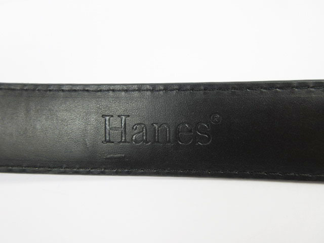ヘインズ Hanes ベルト レザー ブラック シルバー メンズ_画像10