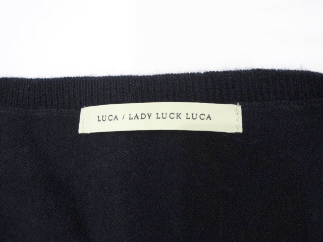 ルカ/レディラックルカ LUCA/LADY LUCK LUCA ニット セーター クルーネック ウール カシミヤ混 長袖 ネイビー 38 レディース_画像6