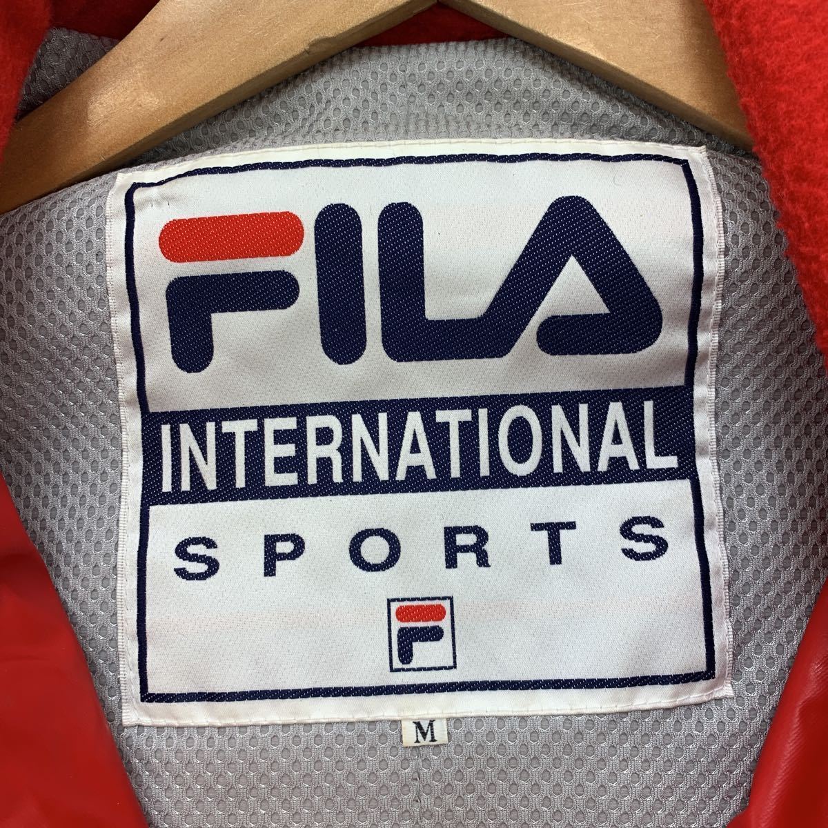 フィラ FILA スキー ナイロンジャケット Mサイズ ネイビー レッド 濃紺 シンプル プルオーバー ジャンパー シンプル ■BF128_画像5