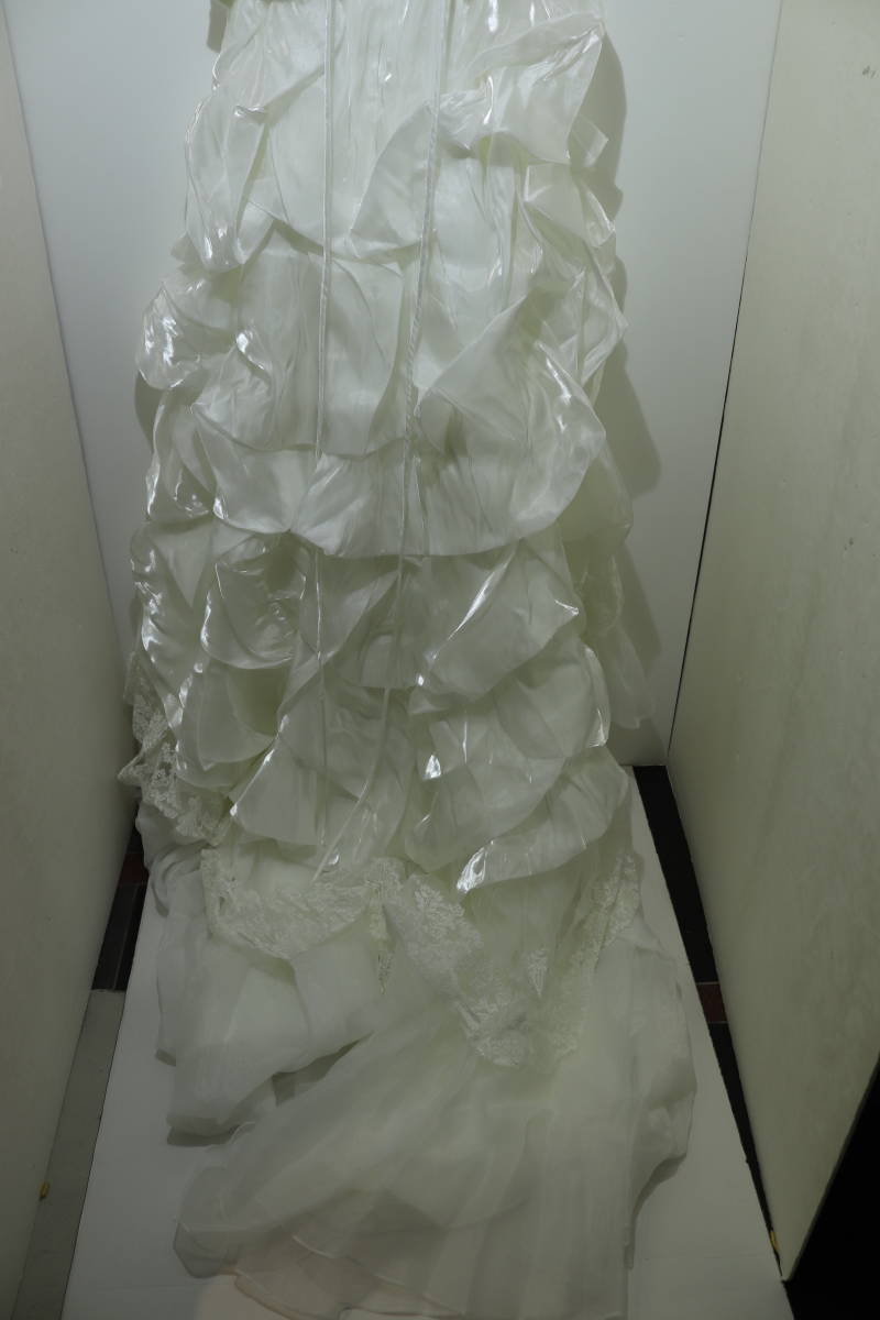 72EY☆アルファブランカ　ウエディングドレス ベール セット size 9 ホワイト 中古_画像6