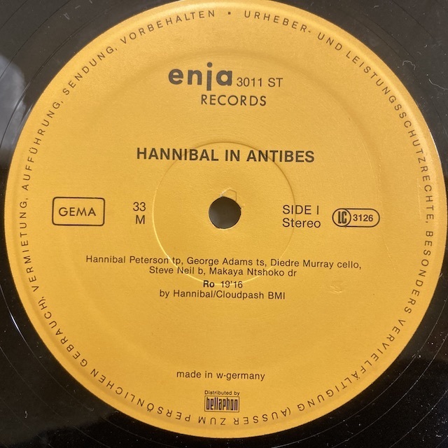 ★即決 Hannibal / in Antibes 1924 独オリジナルCoatCvr ハンニバル・マーヴィン・ピーターソン Spiritual Jazz_画像2