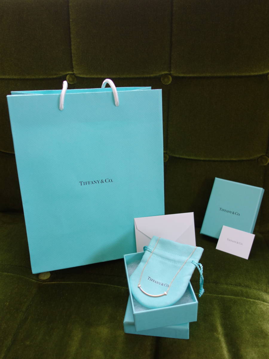 未着用の新品△TIFFANY ティファニーT スマイル ペンダント スモール18K YG_画像9