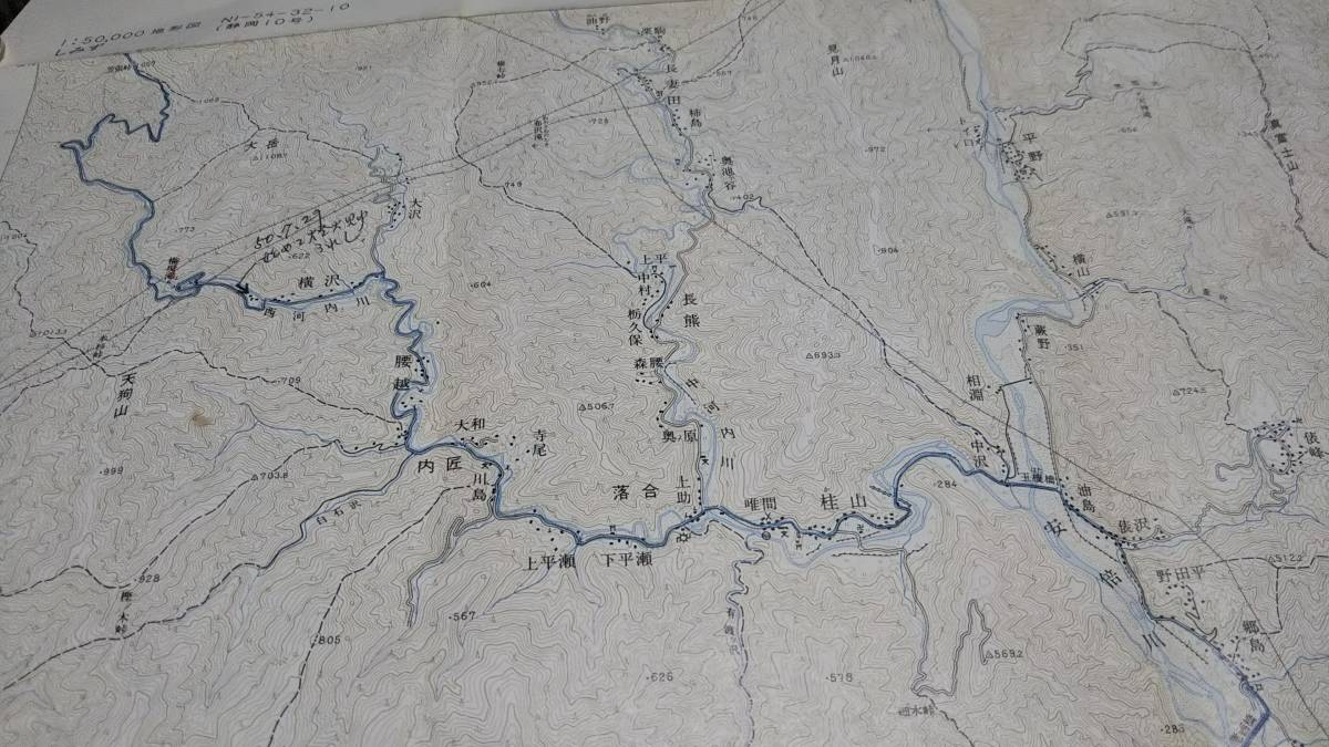 　古地図 　清水　静岡県　　地図　資料　46×57cm　　明治22年測量　　昭和49年印刷　発行　書き込みB_画像3