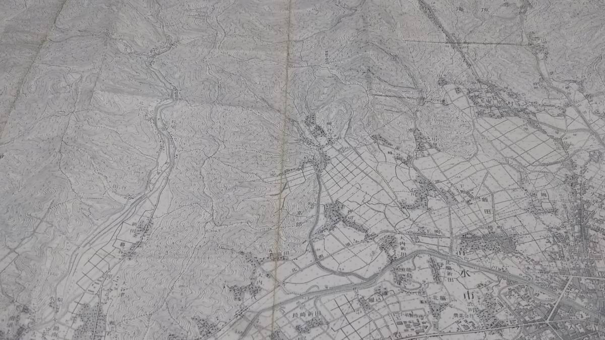 古地図 　清水　静岡県　　地図　地形図　資料　46×57cm　　昭和31年測量　　昭和32年印刷　発行　A　_画像2