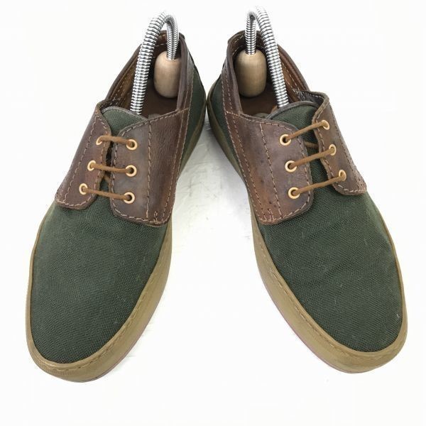 BALLY 本革/レザー切り替えし/シューズ/スニーカー【40/25.0/深緑×茶】バリー Yi-190