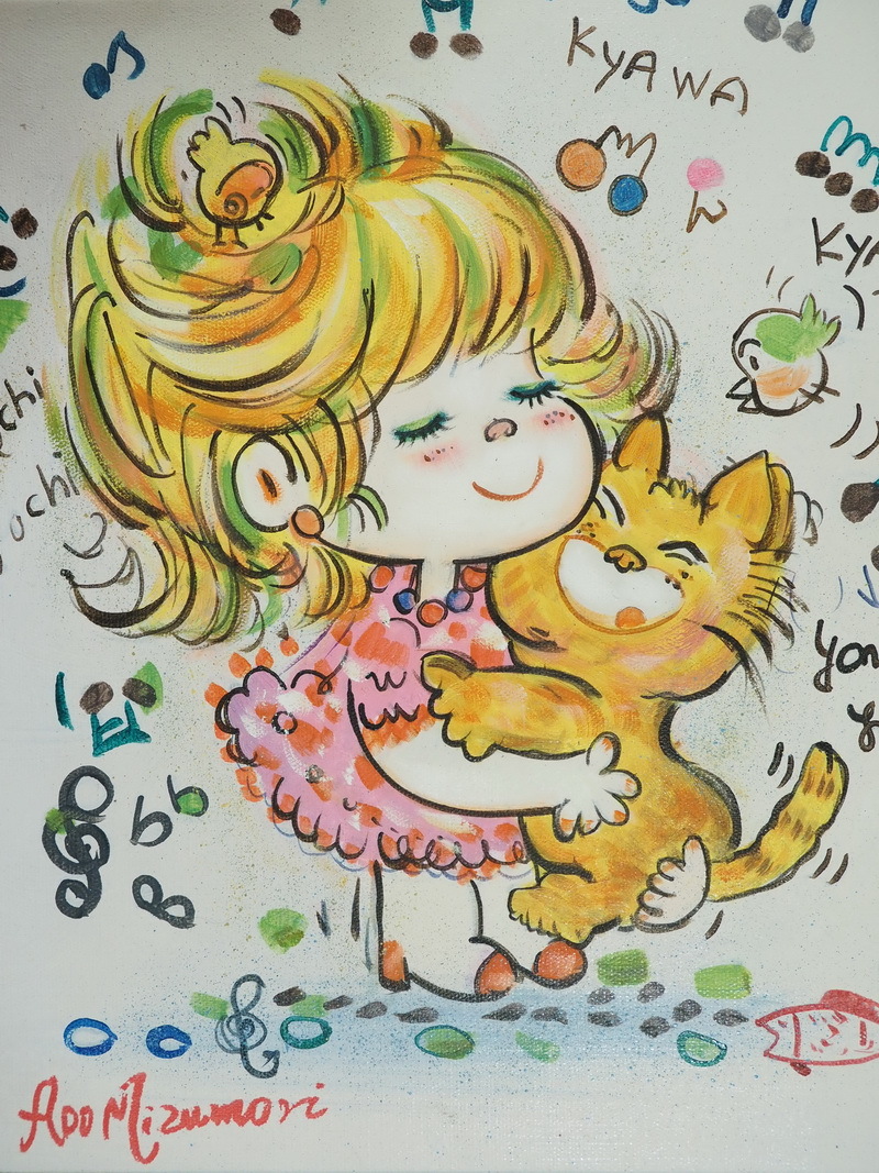 Yahoo!オークション - 人物・少女像 猫と少女 F6号絵画 水森亜土 Yahoo!オークション - 人物・少女像 猫と少女 F6号絵画 水森亜土