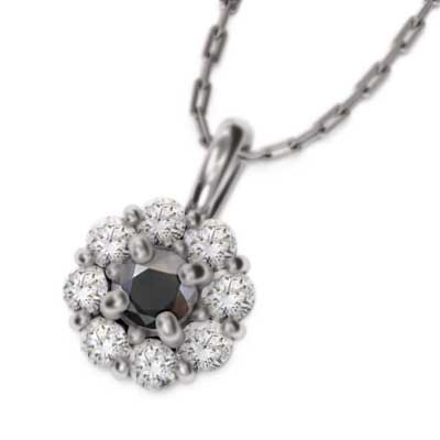 ネックレス ブラックダイヤ 天然ダイヤモンド プラチナ900