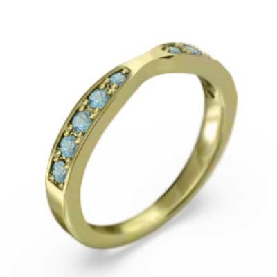 指輪 57％以上節約 ブルートパーズ 春の新作続々 青 イエローゴールドk18 11月の誕生石