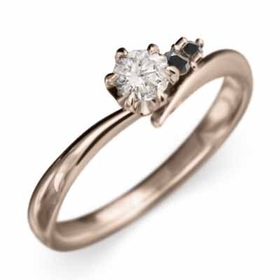 【98%OFF!】 婚約 ブライダル ブラックダイヤモンド 黒ダイヤ 18kピンクゴールド 4月誕生石 特価ブランド 天然ダイヤモンド