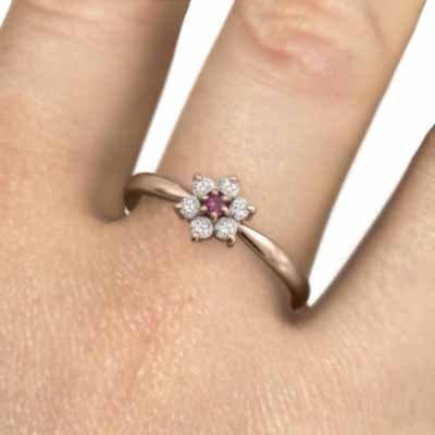 66％以上節約 指輪 花 フラワー ルビー 天然ダイヤモンド ピンク
