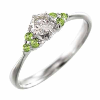 新しいエルメス ペリドット にも 結婚指輪 オーダーメイド 天然ダイヤモンド プラチナ900 8月の誕生石 ペリドット