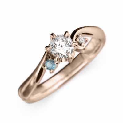 新発売 オーダーメイド 結婚指輪 にも 18kピンクゴールド ブルー 