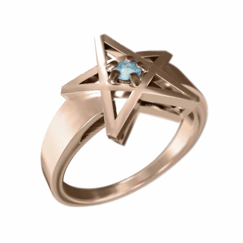 指輪 星 デザイン 1粒 石 ブルートパーズ k18ピンクゴールド 11月の誕生石 | www.eko-flor.hr