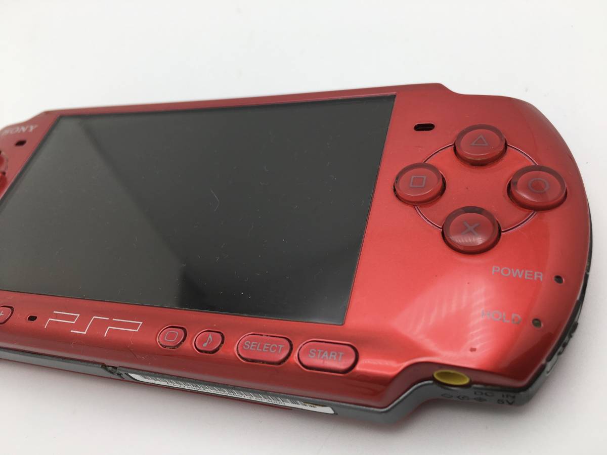画面傷なし PSP 3000 ラディアント レッド プレステ PlayStation Portable プレイステーション 本体 SONY ゲーム機 動作品 一円スタート_画像4