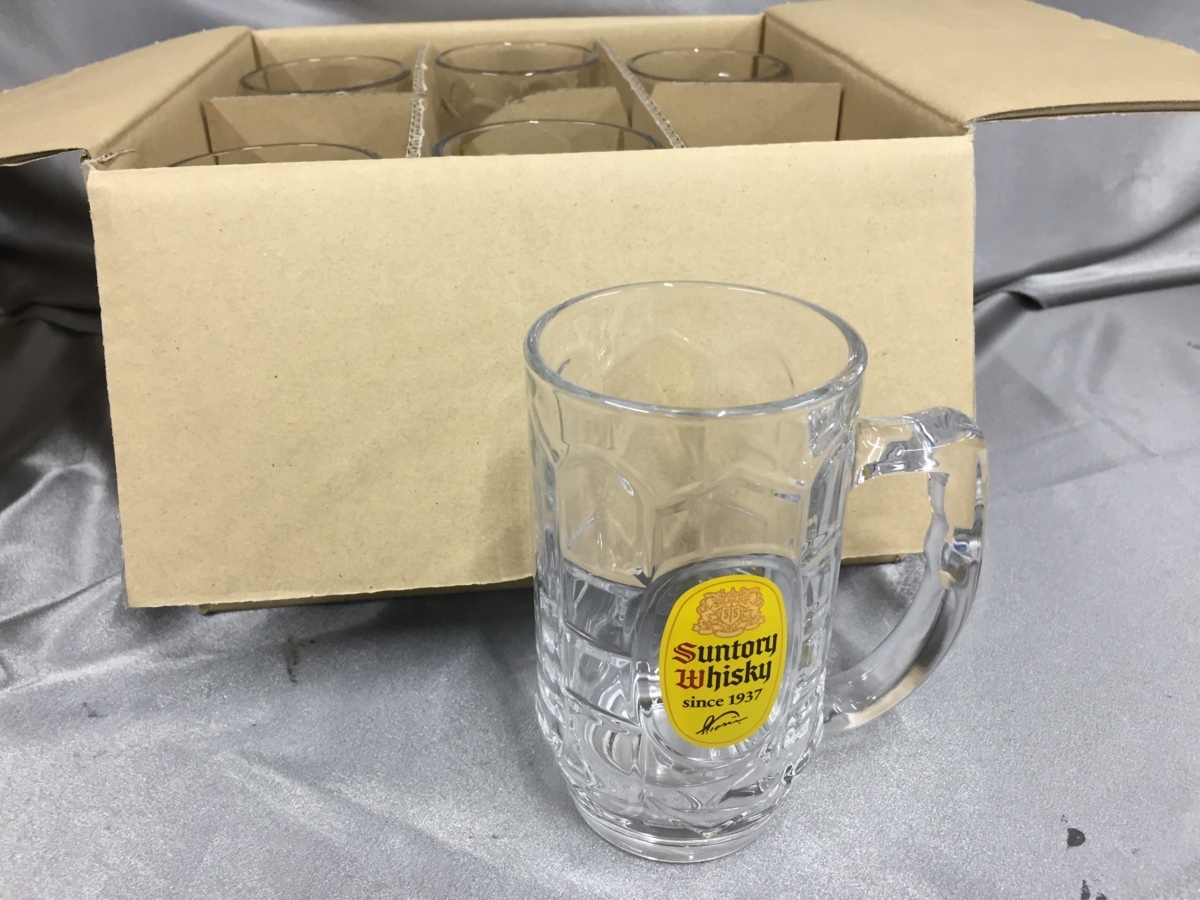 17-627/◎BG未使用品　グラス コップ 飲食店用品 店舗用品 6個入り ジョッキ 角ハイジョッキ ハイボールジョッキ_画像1