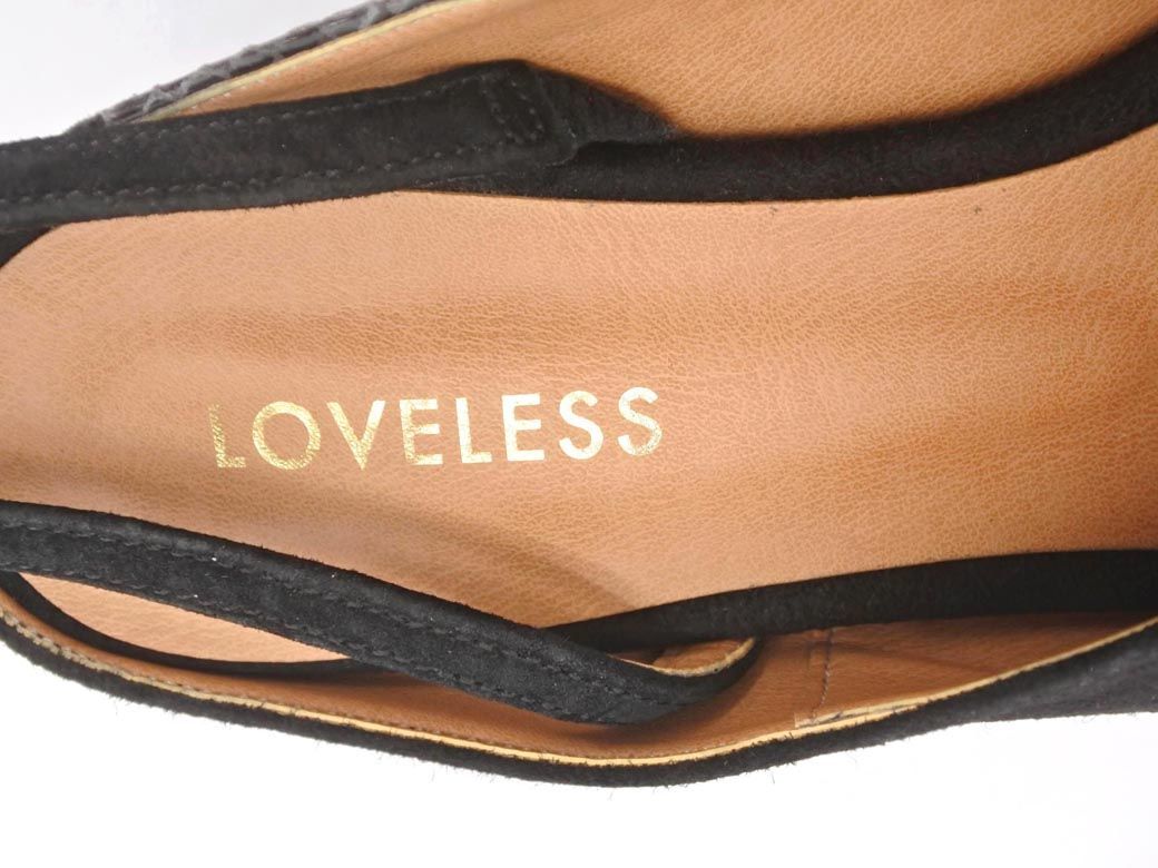 LOVELESS ラブレス スウェード調 パイソン型押し 切替 オープンバック 全品送料0円 LOVELESS ストラップパンプス サンダル