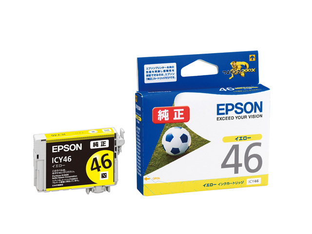 １円～スタート★EPSON・エプソン純正★インクジェットカートリッジ★ICY46・イエロー★PXシリーズ★サッカーボール★佐川メール便での発送_メーカー参考画像