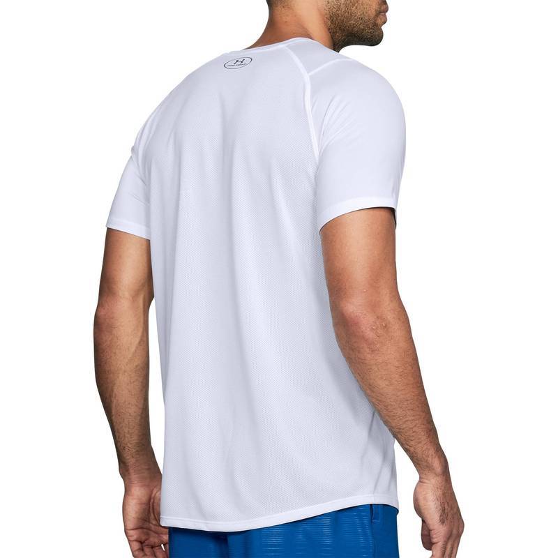 ●アンダーアーマー ヒートギア Tシャツ ショートスリーブ メッシュ LG 半袖 ホワイト トレーニング ウェア L プラクティスシャツ