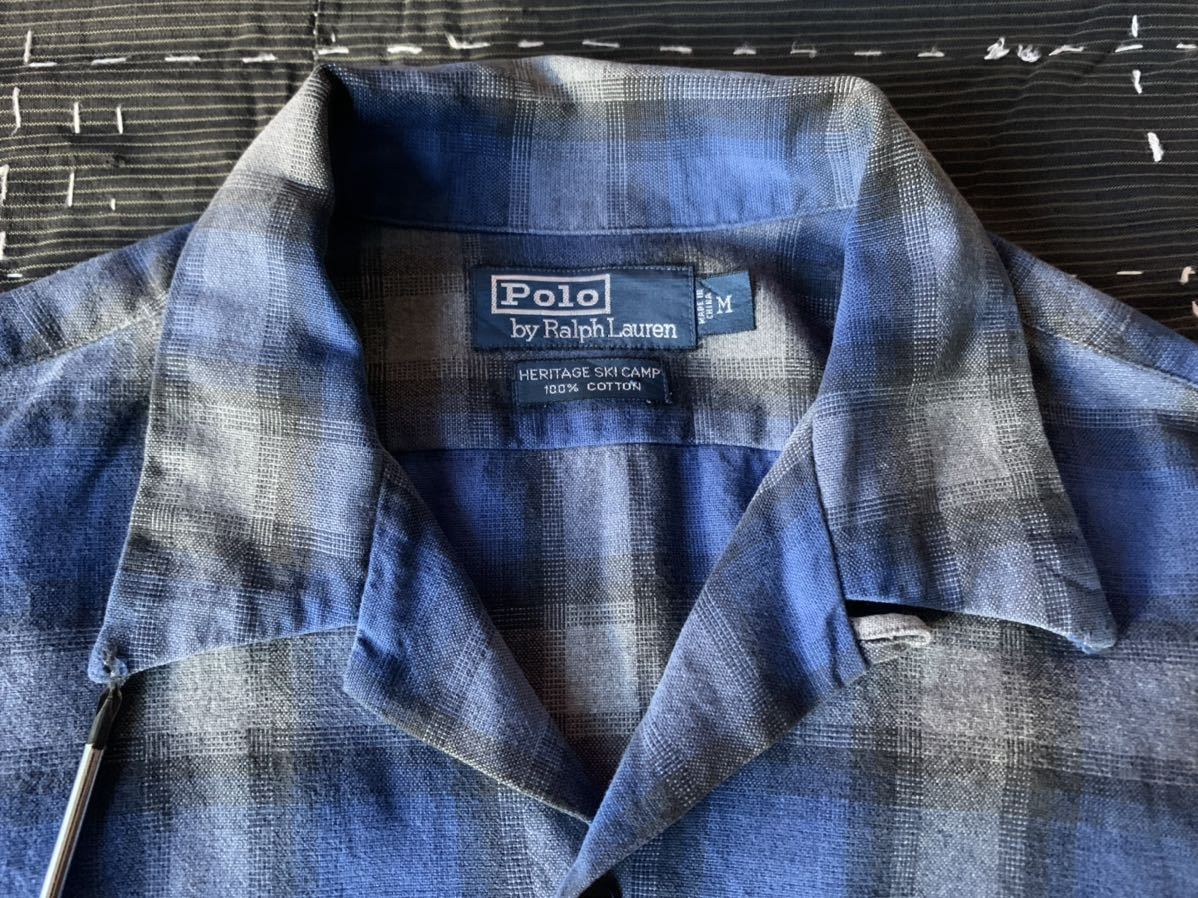 90s RALPH LAUREN 開襟シャツ シャドーチェック オンブレ C81