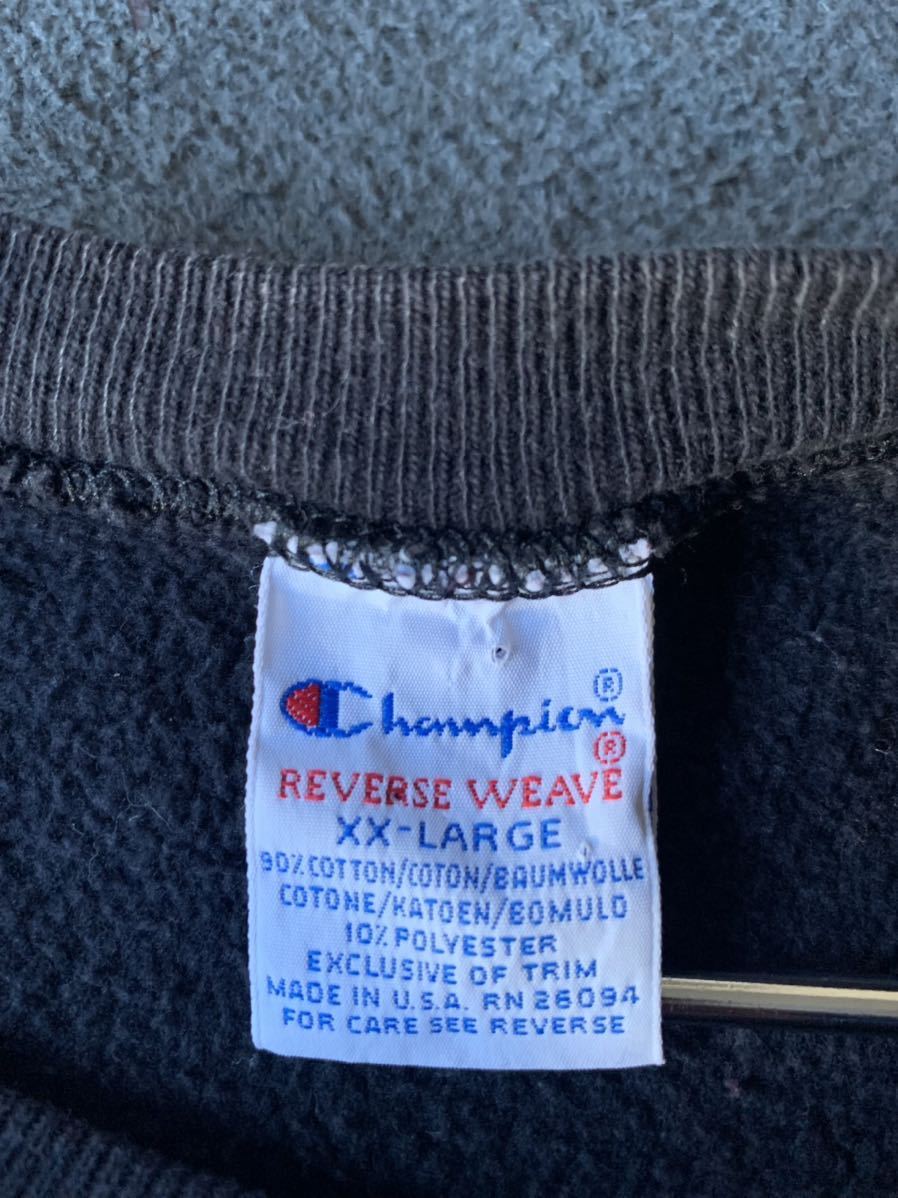 90s XXL 黒 Champion リバース cavs キャバリアーズ NBA vintage USA製
