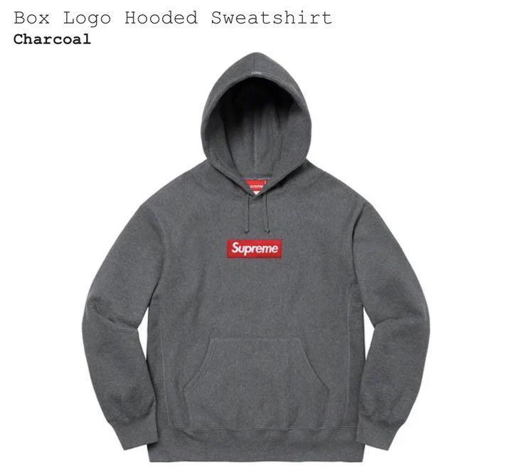 supreme 2021 fw Box Logo Hooded Sweatshirt small charcoal シュプリーム パーカー チャコール gray grey グレー　Sサイズ_画像1