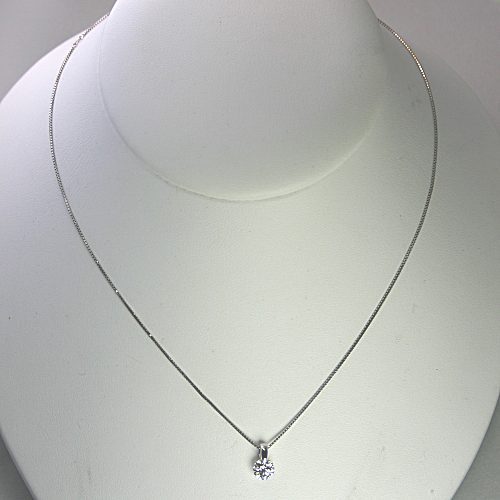 ダイヤモンド ネックレス プラチナ 一粒 0.2ct 鑑定書付 0.220ct H