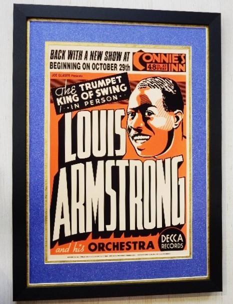 ルイ・アームストロング/1935ライブ・ポスター/Louis Armstrong/サッチモ/ひなたの道で/カムカムエヴリバディ/ディッパーマウス/お店の装飾