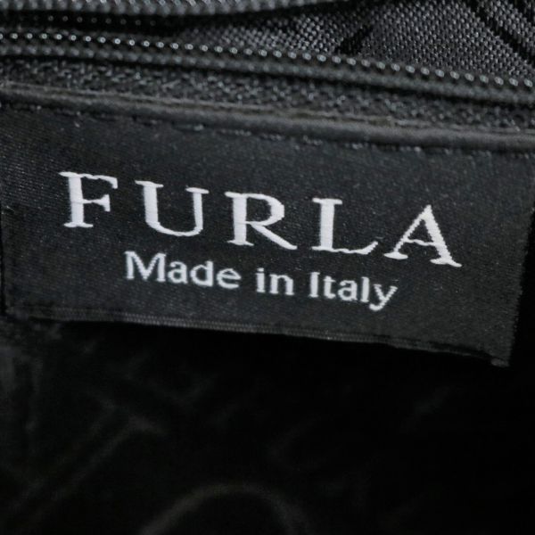 《イタリア製!!◎》FURLA フルラ★レザーミニバッグ*ハンドバッグ*鞄*ブラック黒*保存袋あり(AC248)◆S80_画像8