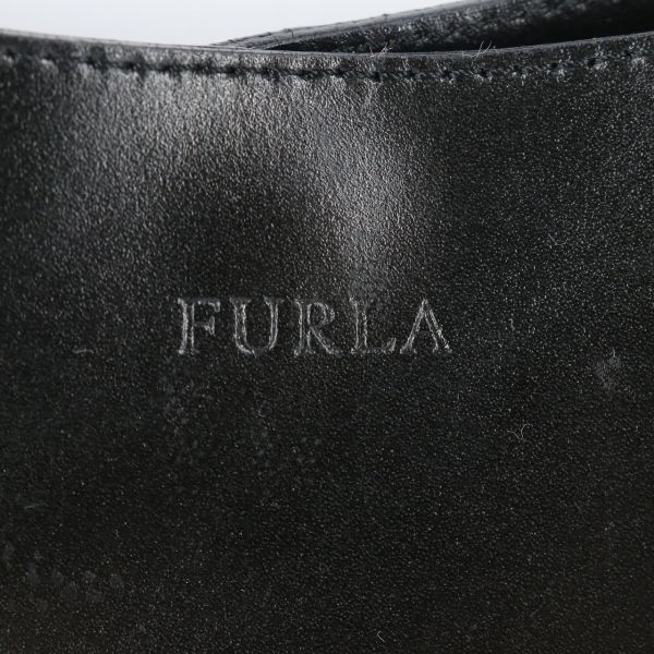 《イタリア製!!◎》FURLA フルラ★レザーミニバッグ*ハンドバッグ*鞄*ブラック黒*保存袋あり(AC248)◆S80_画像7