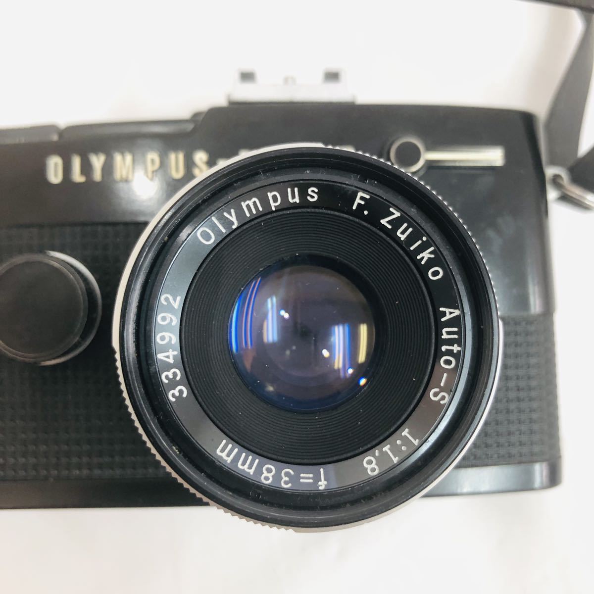 1円 ジャンク OLYMPUS PEN FT オリンパス ペン ブラック ボディ レンズ F.zuiko auto-s 1:1.8 f1.8 38mm ケース キャップ フィルムカメラ _画像2