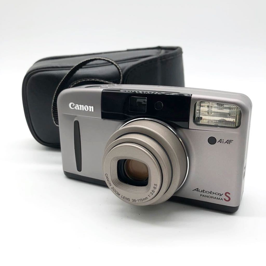美品 キャノン Canon Autoboy S PANORAMA オートボーイ 38-115mm ズームレンズ コンパクトフィルムカメラ シルバーカラー 1:3.6-8.5_画像1