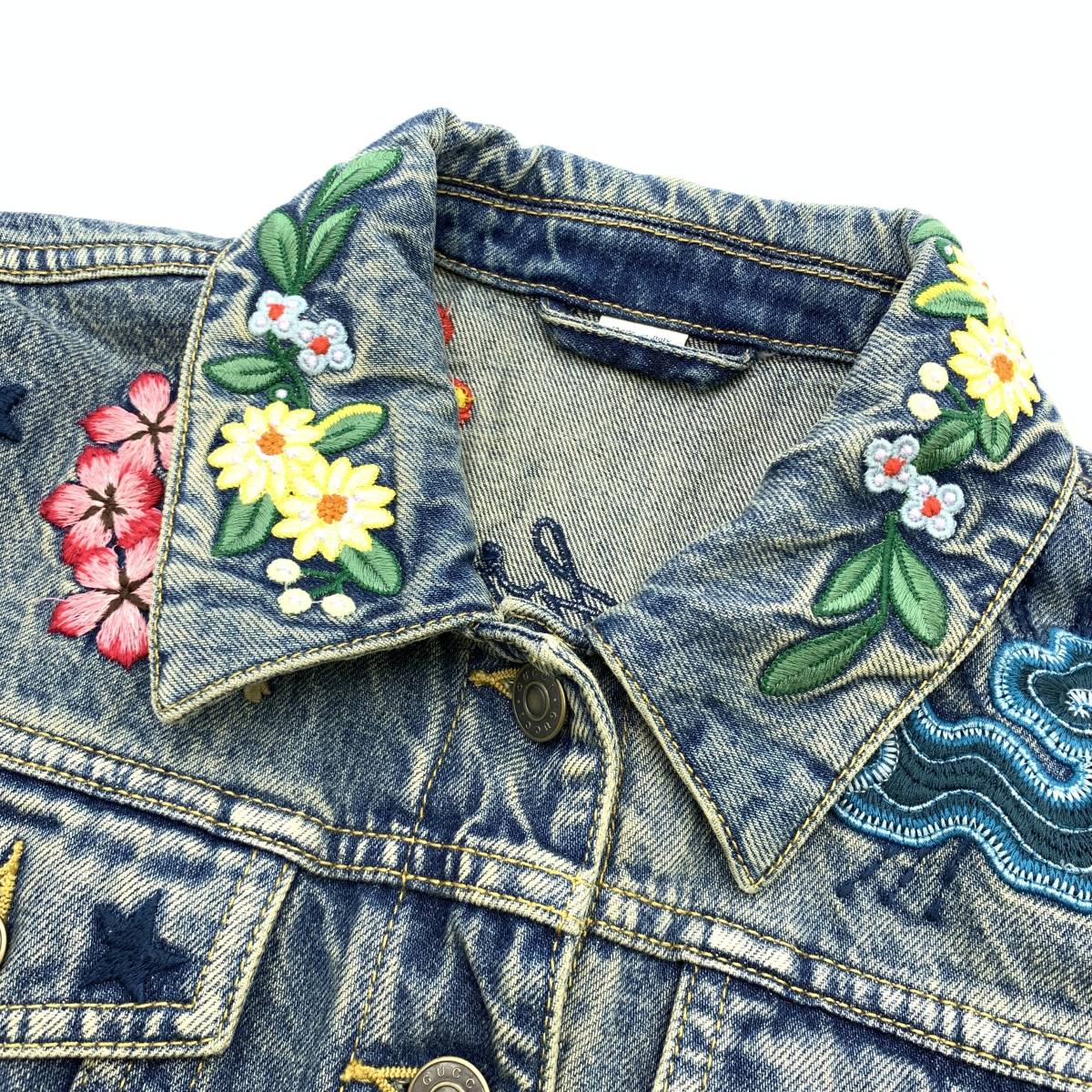 Yahoo!オークション - GUCCI グッチ フラワー ビー 刺繍 デニム Yahoo!オークション - GUCCI グッチ フラワー ビー 刺繍 デニム