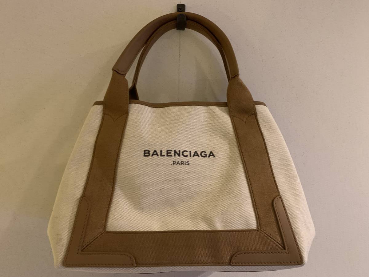 ほぼ新品 バレンシアガ BALENCIAGA トートバッグ ネイビーカバス