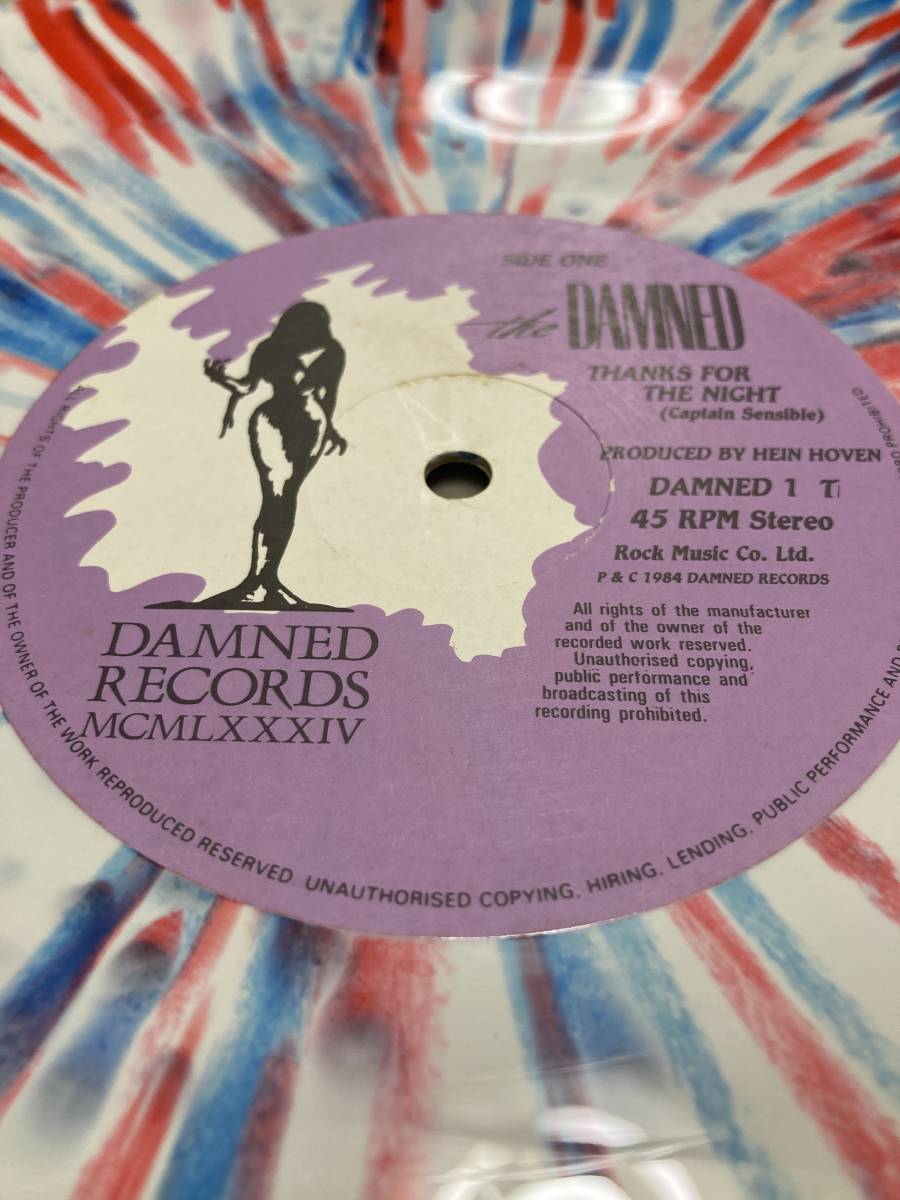 SPLATTER VINYL！限定盤12''！ダムド The Damned / Thanks For The Night Damned Records DAMNED1T GOTH LIMITED EDITION MARBLE COLOREDの画像2