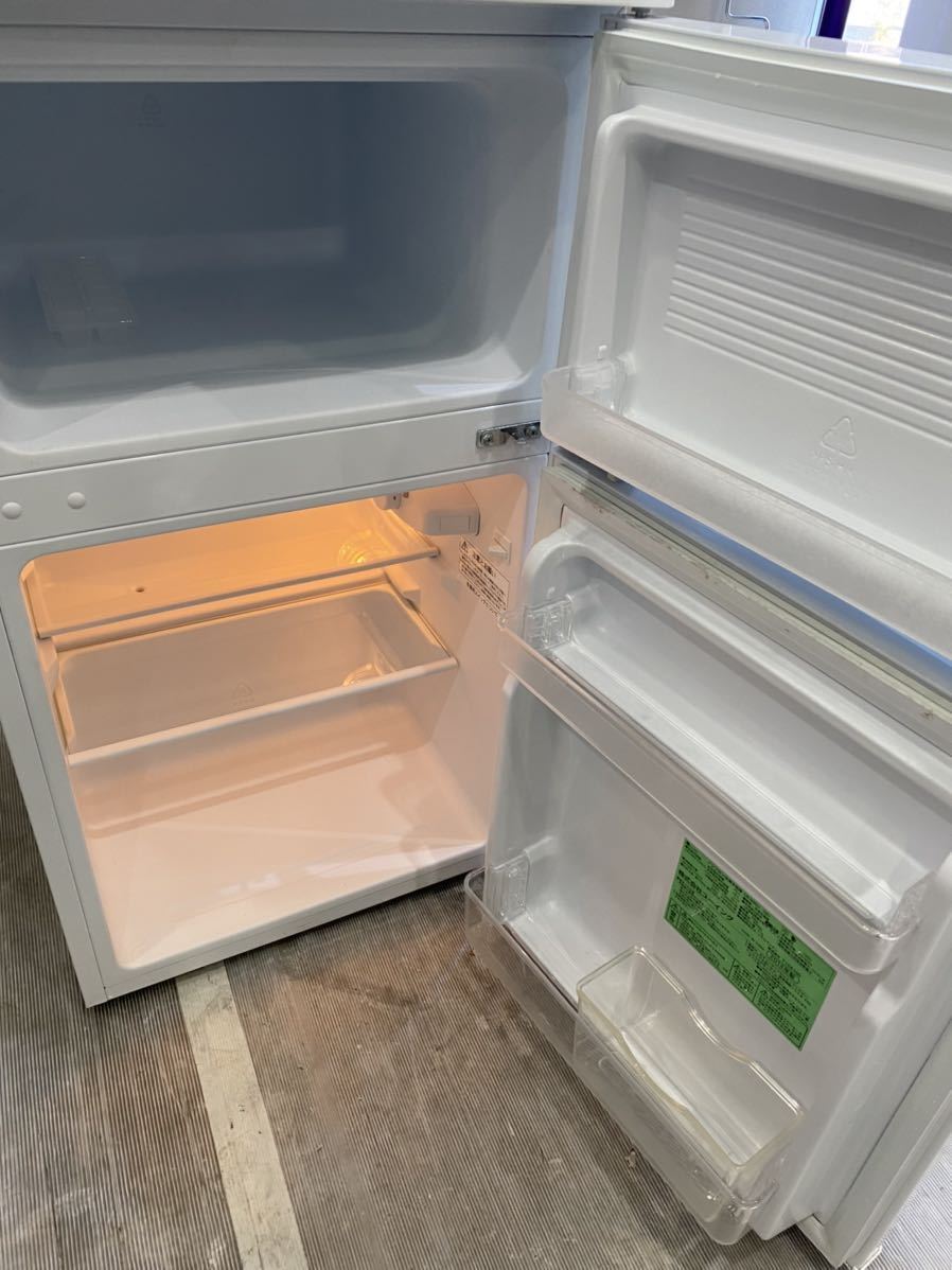【2018年製】U-ing ユーイング ノンフロン 冷凍冷蔵庫 UR-D90J（W）2ドア 小型冷蔵庫 90L ホワイト　ご_画像2