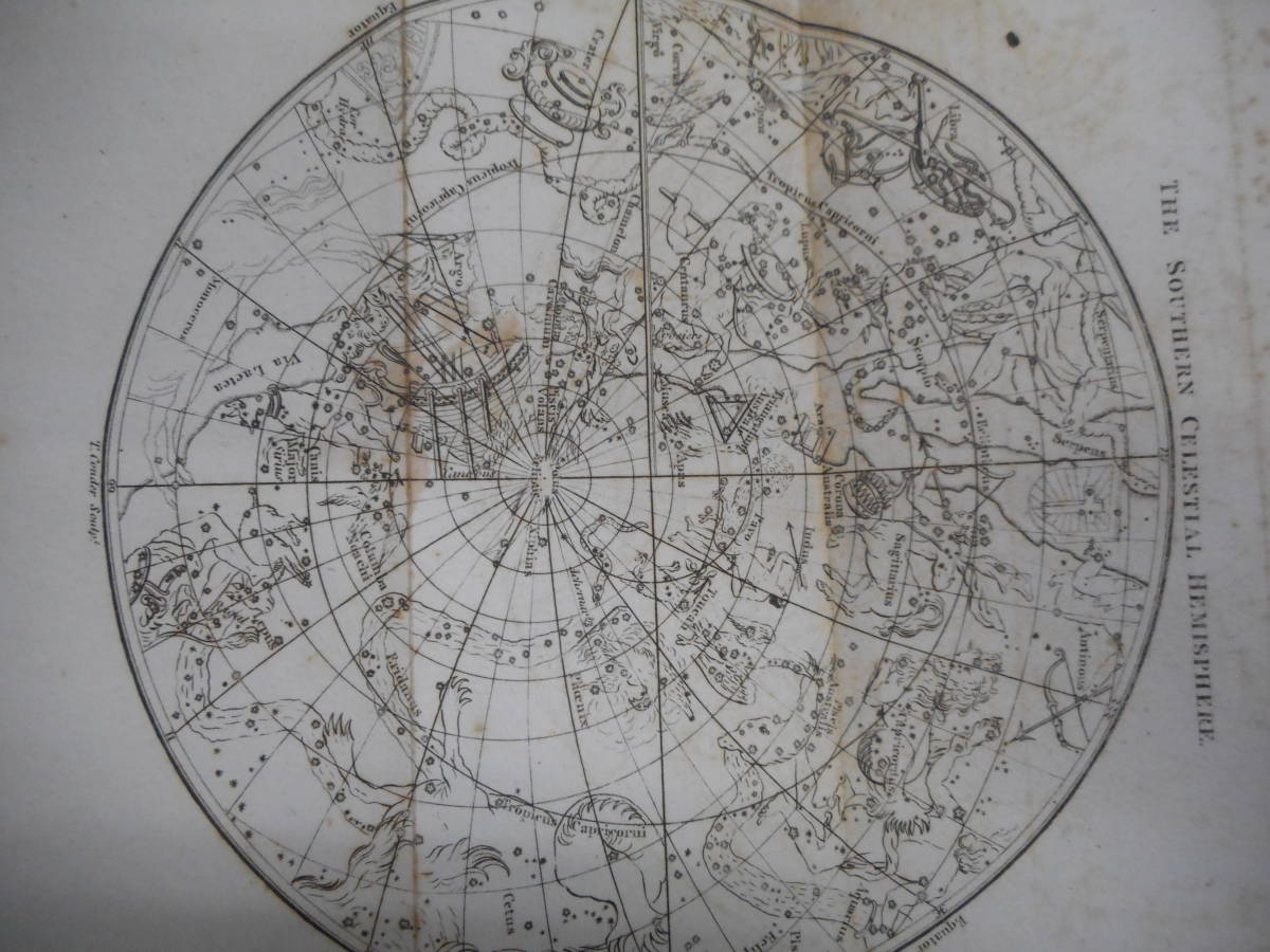 即決1805年英国『天文学のシステム』アンティーク、天球図、天文 即決1805年英国『天文学のシステム』アンティーク、天球図、天文
