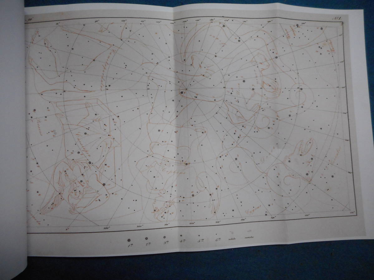 即決　アンティーク、天文暦学書、星図、1843年復刻『新ウラノメトリア星図』星座早見盤、Astronomy, Star map, Planisphere, Star chart_画像4