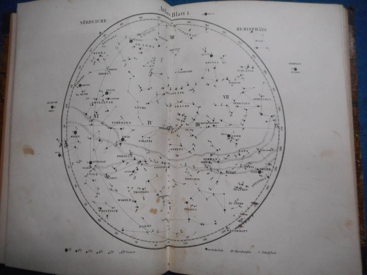 即決アンティーク天球図、天文暦学書Astronomy天体観測1854年 即決アンティーク天球図、天文暦学書Astronomy天体観測1854年