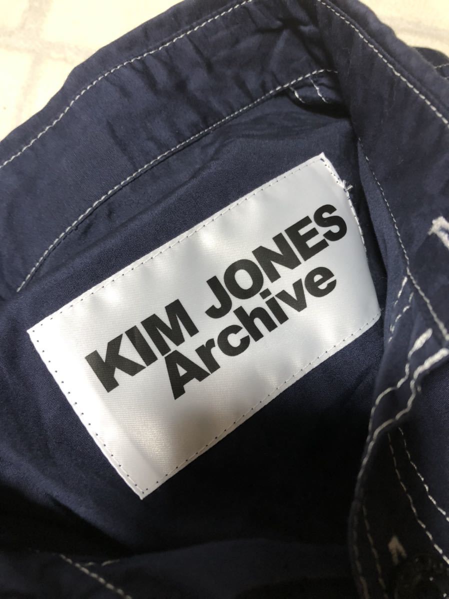 KIM JONES ARCHIVE belt shirt navy Kim Jones archive long sleeve Y2K